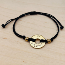 Load image into Gallery viewer, BELIEVE - Beaded Brass Mantra Bracelet