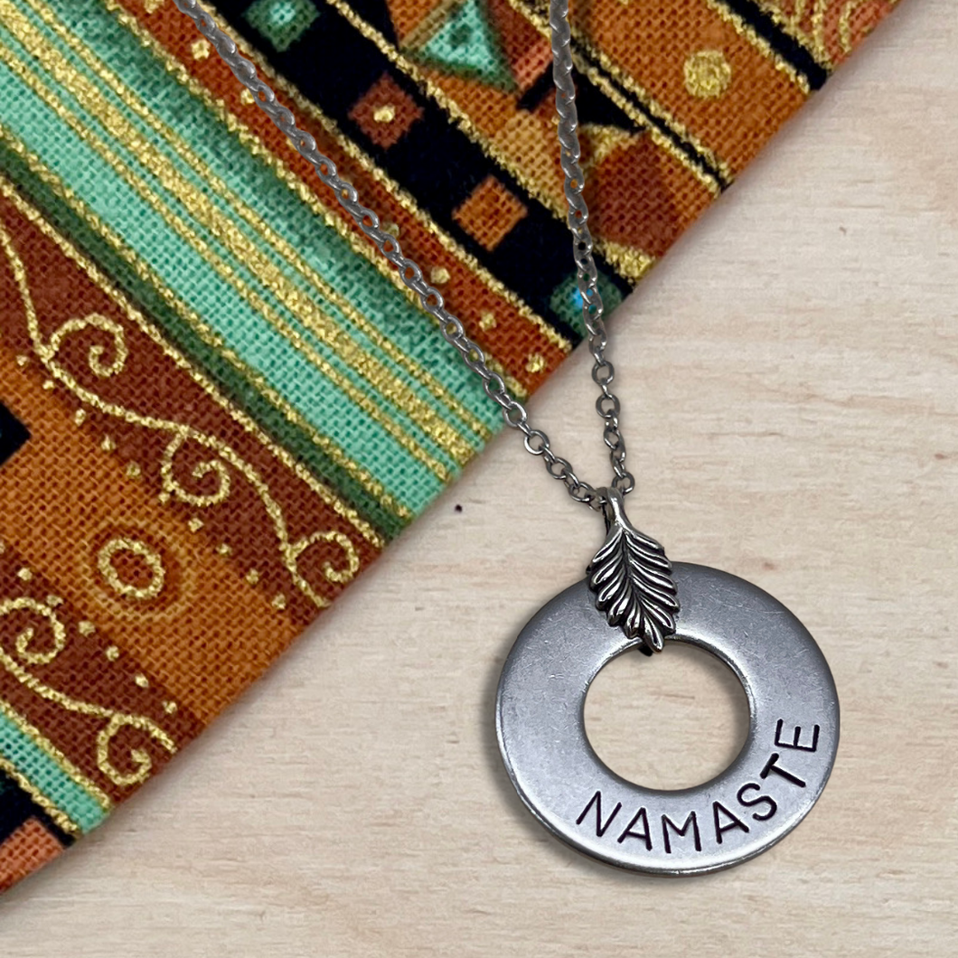 NAMASTE -  Stainless Steel Customized Hand Stamped Necklace