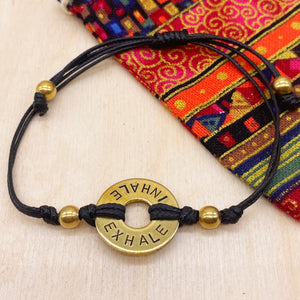 INHALE / EXHALE - Beaded Brass Ring Bracelet