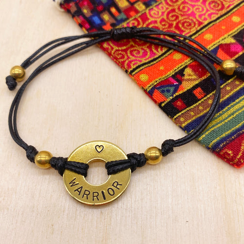 WARRIOR - Beaded Brass Ring Bracelet