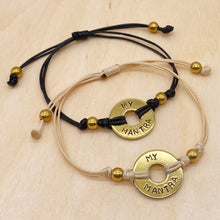 Load image into Gallery viewer, Custom Beaded Brass Mantra Bracelet