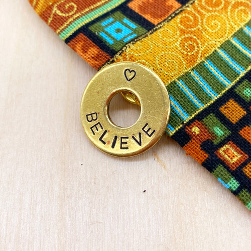 Custom Brass Mantra Pin