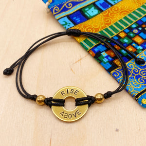 RISE ABOVE - Knotted Brass Ring Bracelet