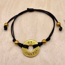 Load image into Gallery viewer, Custom Beaded Brass Mantra Bracelet