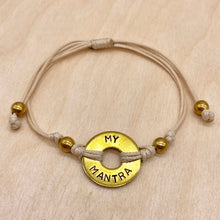 Load image into Gallery viewer, Custom Beaded Brass Mantra Bracelet